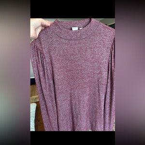 GAP Burgundy Ribbed Knit Sweater